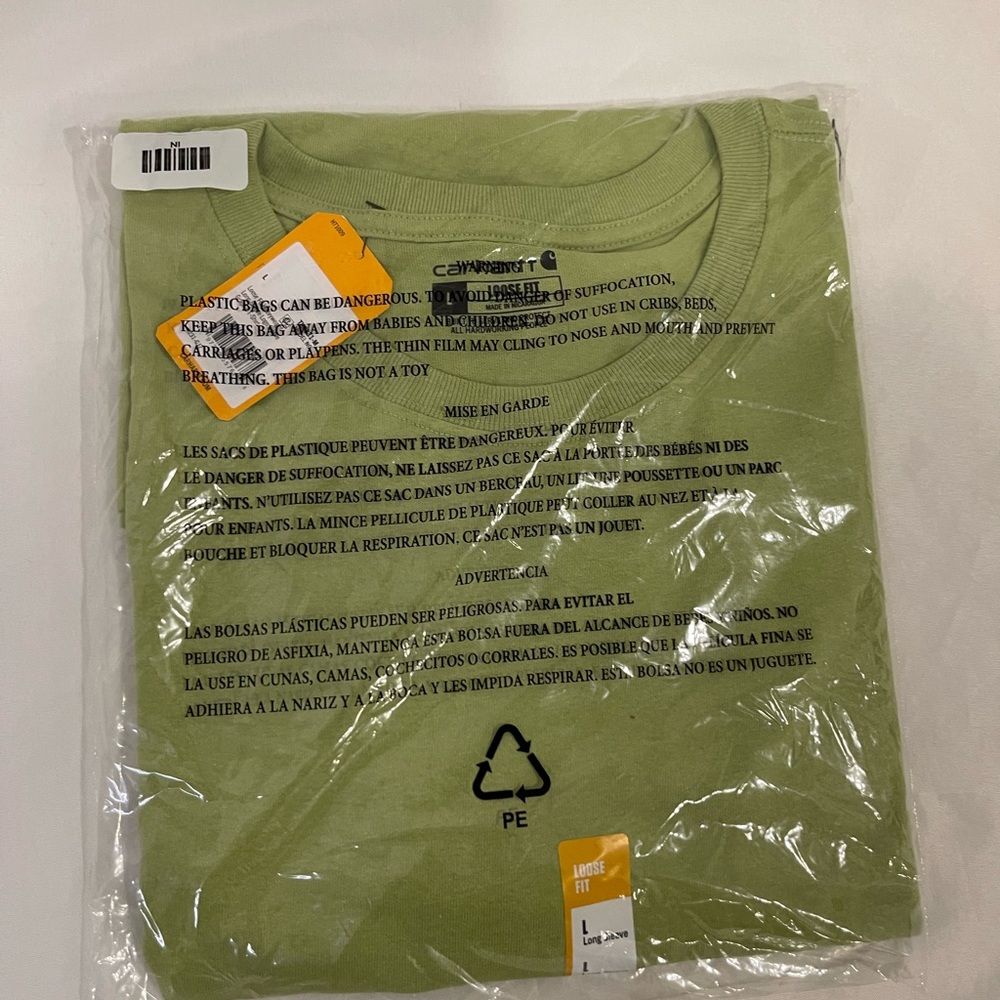 Carhartt Men's Loose fit Heavyweight Long Sleeve Logo Sleeve Graphic shirt NWT - Picture 7 of 9
